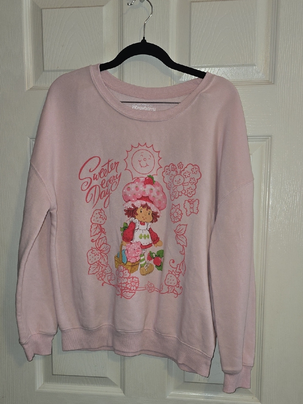 Strawberry Graphic Crewneck Sweatshirt - Pink